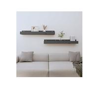 vidaXL Wandschappen 2 st 80x12x9 cm massief grenenhout grijs823591 Gris G