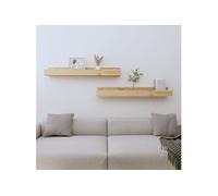 vidaXL Étagères murales 823589 – 2 pièces 80x12x9 cm bois de pin massif marron
