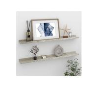 vidaXL Étagères murales 2 pcs Gris béton 80x9x3 cm