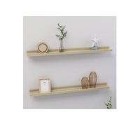 vidaXL Étagères murales 2 pcs Chêne Sonoma 80x9x3 cm