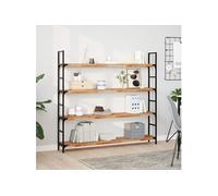 vidaXL Wandschappen 2 st zwevend olieafwerking 120x20x4 cm acaciahout3279592 Marron G