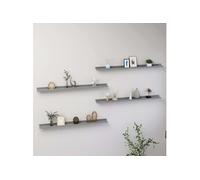 Wandschappen 4 st 100x9x3 cm grijs326677