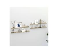 vidaXL Étagères murales 4 pcs. Blanc et Chêne Sonoma 100x9x3 cm