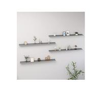 Vidaxl Étagères Murales 4 Pcs Gris 115x9x3 Cm Gris