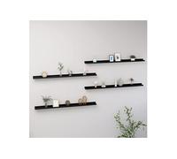 vidaXL Étagères murales 4 pièces flottantes suspendues 115x9x3 cm Noir