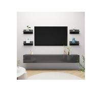 vidaXL Wandschappen 4 st 40x11,5x18 cm hoogglans grijs807314 Gris G