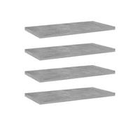 vidaXL Étagères murales – 4 pcs 40x20x1,5 cm bois d'ingénierie gris béton 805146