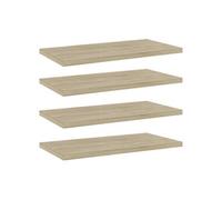 vidaXL Panneau de Bibliothèque 4 pcs, Étagère Murale Flottante, Plaque d’Étagère de Rangement Salon Intérieur, Chêne Sonoma Bois d’Ingénierie