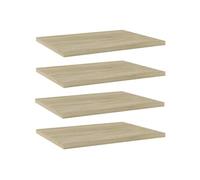 vidaXL Étagère murale flottante Panneau de bibliothèque 4 pcs Bois d’ingénierie Chêne Sonoma