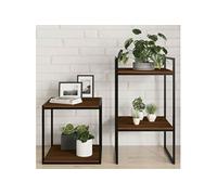Etagères Murales 4 pcs, Tablettes Suspendues avec Rangement, Etagères à Livres Flottantes, Décorations de Salon, Chêne Marron Bois Ingénierie