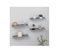 Vidaxl Étagères Murales 4 Pcs Gris 40x9x3 Cm Gris
