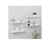 Wandschappen 4 st 40x9x3 cm hoogglans wit326653