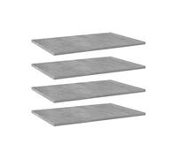 vidaXL Panneaux de Bibliothèque 4 pcs, Étagère Murale Flottante, Plaque d’Étagère de Rangement Salon Intérieur, Gris Béton Bois d’Ingénierie