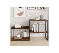 Wandschappen 4 st 60x40x1,5 cm bewerkt hout gerookt eikenkleur838243