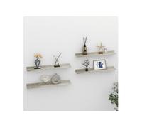 Wandschappen 4 st 60x9x3 cm betongrijs326705