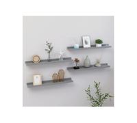 Vidaxl Étagères Murales 4 Pcs Gris 60x9x3 Cm Gris