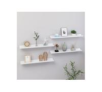 Wandschappen 4 st 60x9x3 cm hoogglans wit326654