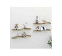 vidaXL Étagères murales 4 pcs Blanc et chêne Sonoma 60x9x3 cm