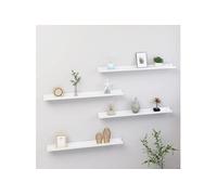 Wandschappen 4 st 80x9x3 cm hoogglans wit326655