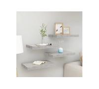 Wandschappen 4 st zwevend 40x23x3,8 cm MDF betongrijs326593