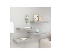 Wandschappen 4 st zwevend 40x23x3,8 cm MDF betongrijs326593