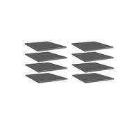 Wandschappen 8 st 40x50x1,5 cm bewerkt hout hoogglans grijs805201