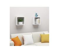 vidaXL Wandschappen kubus 2 st 30x15x30 cm wit806998 Blanc G
