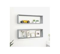 Wandschappen kubus 2 st 80x15x26,5 cm bewerkt hout grijs sonoma815918