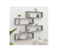 Wandschappen kubus 4 st 100x15x30 cm bewerkt hout grijs sonoma815910