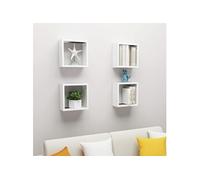 Vidaxl Étagères Cube Murales 4 Pcs Blanc 30x15x30 Cm Blanc