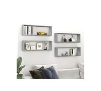Wandschappen kubus 4 st 80x15x26,5 cm bewerkt hout grijs sonoma815919