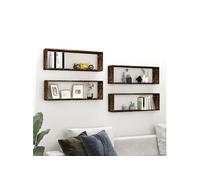 vidaXL Étagères murales cubiques 4 pcs Chêne fumé 80x15x26,5 cm, stockage de cube, étagère cube, armoire murale, étagère flottante, étagère murale Marron https://www.fnac.com/mp48643391/vidaXL-Etageres-murales-cubiques-4-pcs-Chene-fume-80x15x26-5-cm/w-4?oref=e0179da2-161a-d451-537d-1f9cf997213a