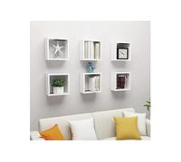 Wandschappen kubus 6 st 30x15x30 cm wit807000
