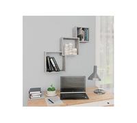 Vidaxl Étagères Murales Cubiques Gris Béton 68x15x68cm Bois Ingénierie Gris