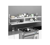 vidaXL Étagères murales flottantes à 2 niveaux 2 pcs Inox 200x30 cm