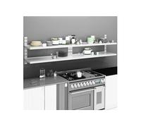 vidaXL Étagères murales flottantes 2x à 2 niveaux suspendues Cuisine intérieure Acier inox 240x30 cm