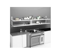 vidaXL Wandschappen zwevend 2-laags 2 st 300x30 cm roestvrij staal3055901 Gris G