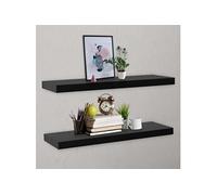 Vidaxl Étagères Murales Flottantes 2 Pcs Noir 120x20x3,8 Cm Noir