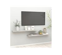 Wandschappen zwevend 2 st 120x23,5x3,8 cm MDF betongrijs326607