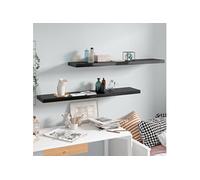 vidaXL Wandschappen zwevend 2 st 120x23,5x3,8 cm MDF hoogglans zwart323779 Noir G