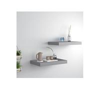 2x Etagères Murales Flottantes Gris 80x23,5x3,8 cm MDF Suspendues Salon vidaXL