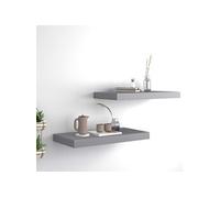 vidaXL Étagères murales flottantes 2 pièces – MDF gris 50×23×3,8 cm