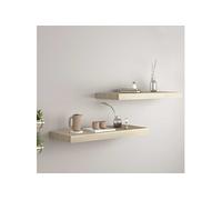 Wandschappen zwevend 2 st 60x23,5x3,8 cm MDF eikenkleurig323875