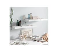 vidaXL Wandschappen zwevend 2 st 60x23,5x3,8 cm MDF hoogglans wit323749 Blanc G