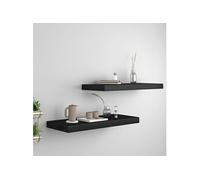 Wandschappen zwevend 2 st 60x23,5x3,8 cm MDF zwart323833