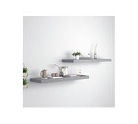 Vidaxl Etagères Murales Flottantes 2 Pcs Gris 80x23,5x3,8 Cm Mdf Multicolore
