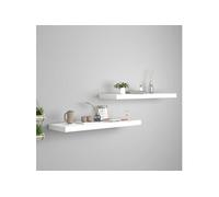 Wandschappen zwevend 2 st 80x23,5x3,8 cm MDF wit323815