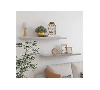 Wandschappen zwevend 2 st 90x23,5x3,8 cm MDF betongrijs326604