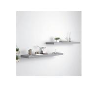 Wandschappen zwevend 2 st 90x23,5x3,8 cm MDF grijs323860