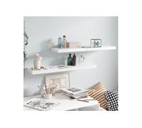 Wandschappen zwevend 2 st 90x23,5x3,8 cm MDF hoogglans wit323755